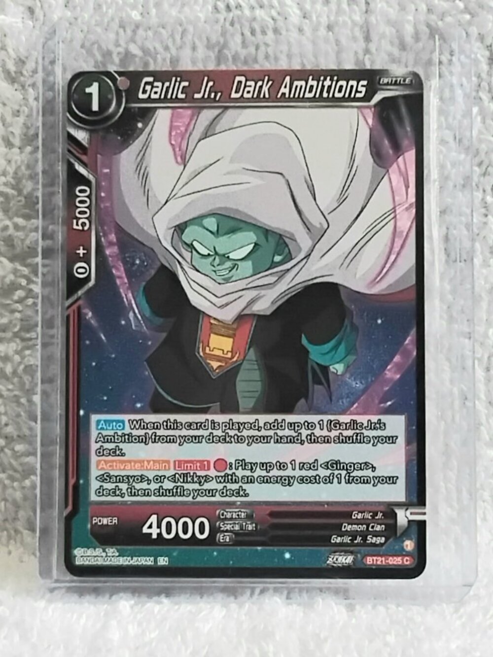5/$20 Mint 2023 Garlic Jr., Dark Ambitions Dragon Ball Super C Card BT21_025!!